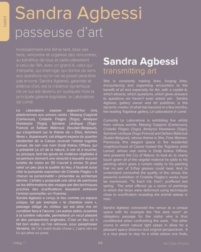 Le Mag . Sandra Agbessi . Decembre 2015 – Page 1